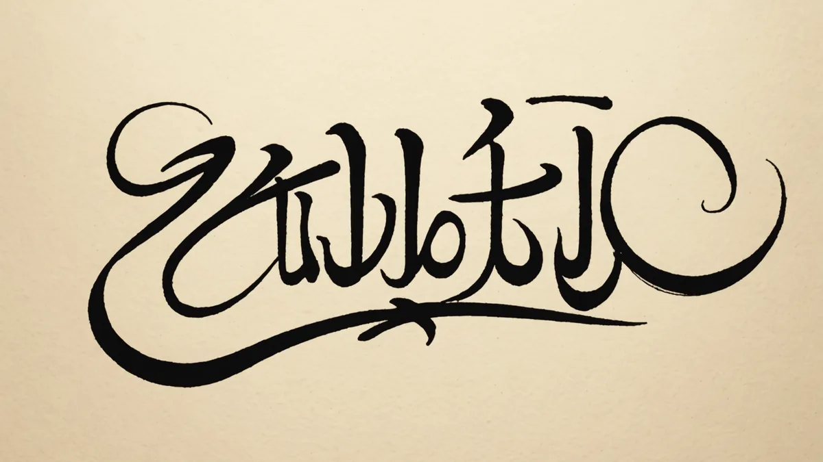 Arabic calligraphy and AI readiness concept — abstract editorial