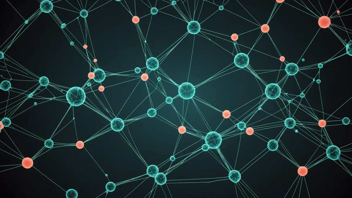 Network routing visualization — abstract connections between language nodes
