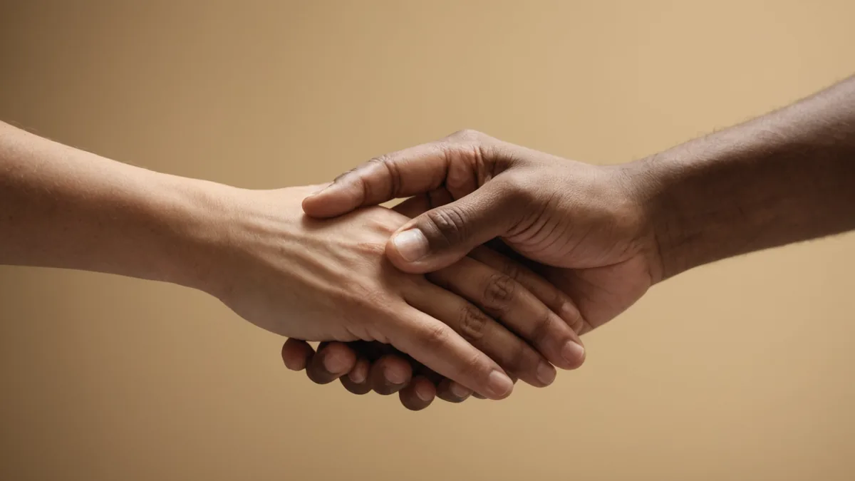 Handoff and context transfer concept — abstract editorial